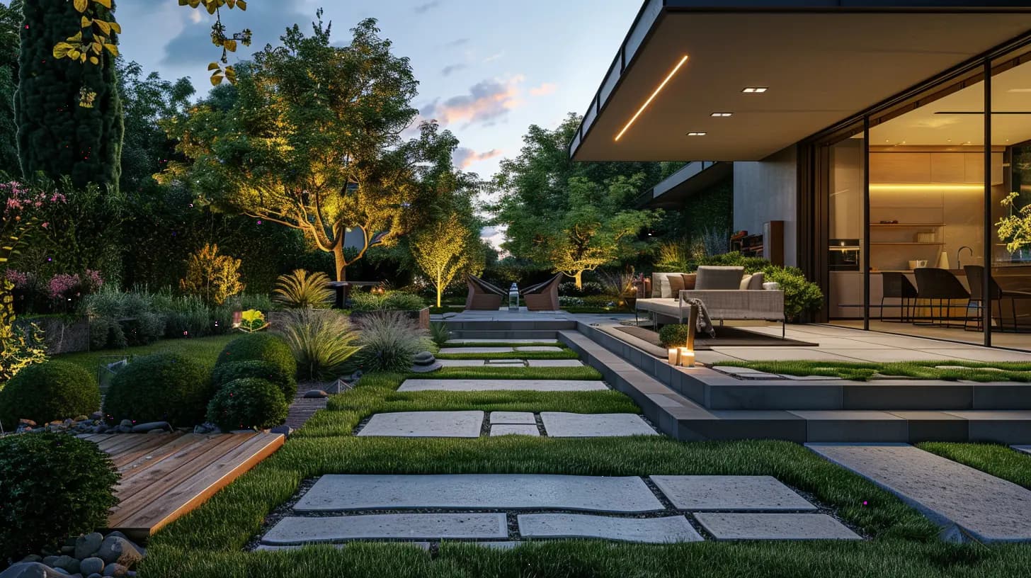 Luxury landscaped garden by Stirpie Landscaping